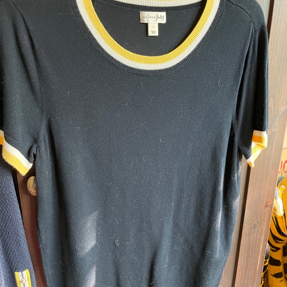 Talbots Women's Navy and Yellow Sweater - Picture 8 of 11